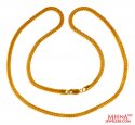 22K Gold Round Fox tail 22 Chain - Click here to buy online - 3,145 only..