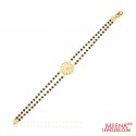 22Kt Gold Blk Beads CZ Bracelet