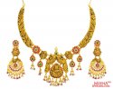 22K Gold Temple Necklace Set - Click here to buy online - 7,580 only..