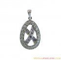 18K White Gold Oval Fancy Pendant - Click here to buy online - 289 only..