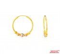 22Kt Gold Multi Tone Hoop Earrings