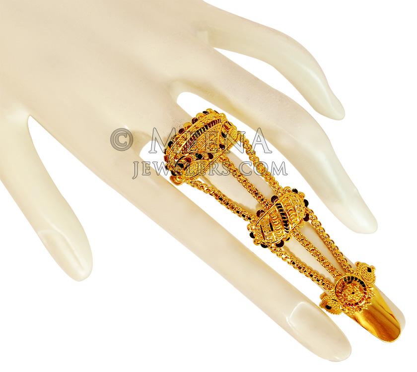 22k Filigree Gold Fingernail Ring | Raj Jewels