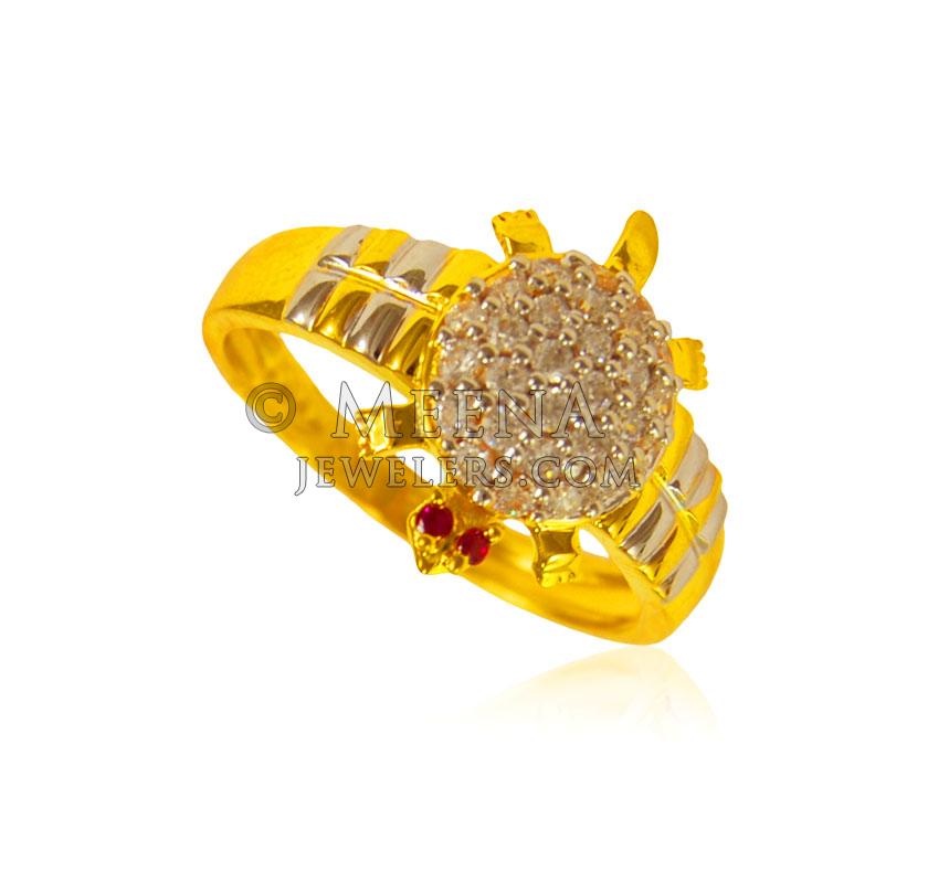 22K Gold 'Tortoise' Ring For Men - 235-GR6597 in 9.150 Grams