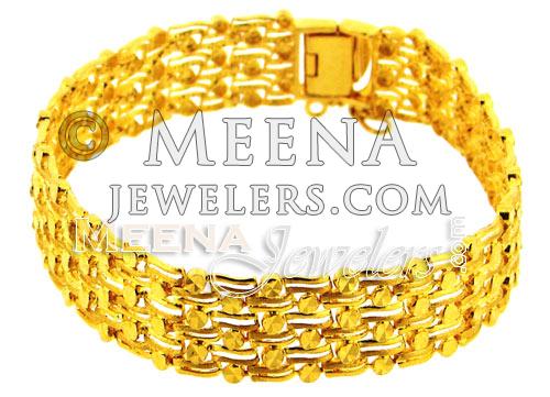 Intricate Flat 22k Gold Men's Bracelet – Andaaz Jewelers