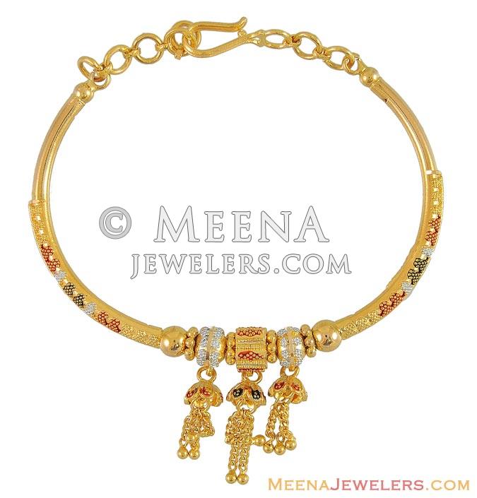 24K Gold color bracelet with red rhinestones|Crystal Cuff wedding bang –  Indian Designs