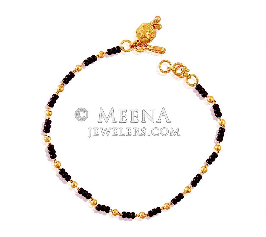 Mangalsutra Bracelet/antique Gold Bracelet/ Indian Jewelry/ Gold Bracelet/  Indian Bridal Bracelet/black Beads Bracelet/ Nazarbattu - Etsy