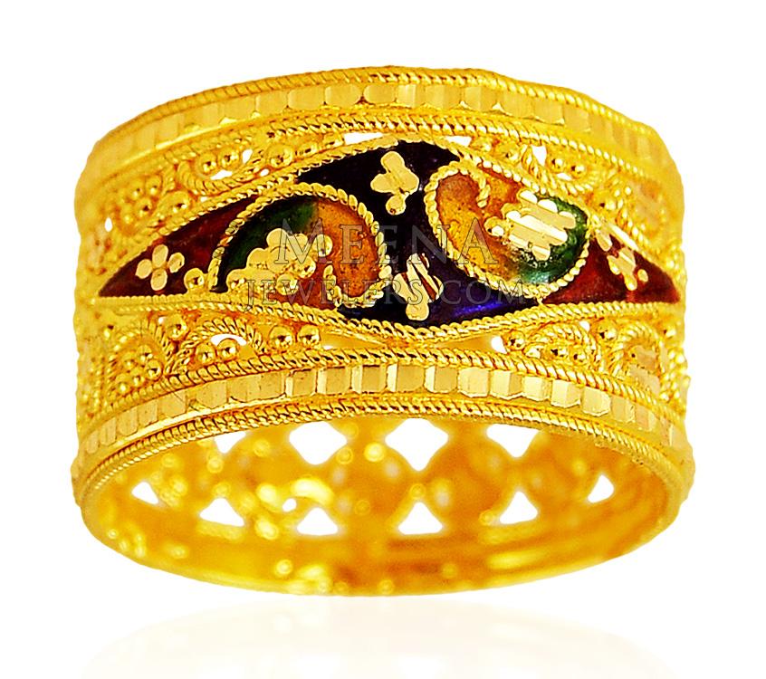 Buy quality 22k gold leaf design ladies ring in Ahmedabad