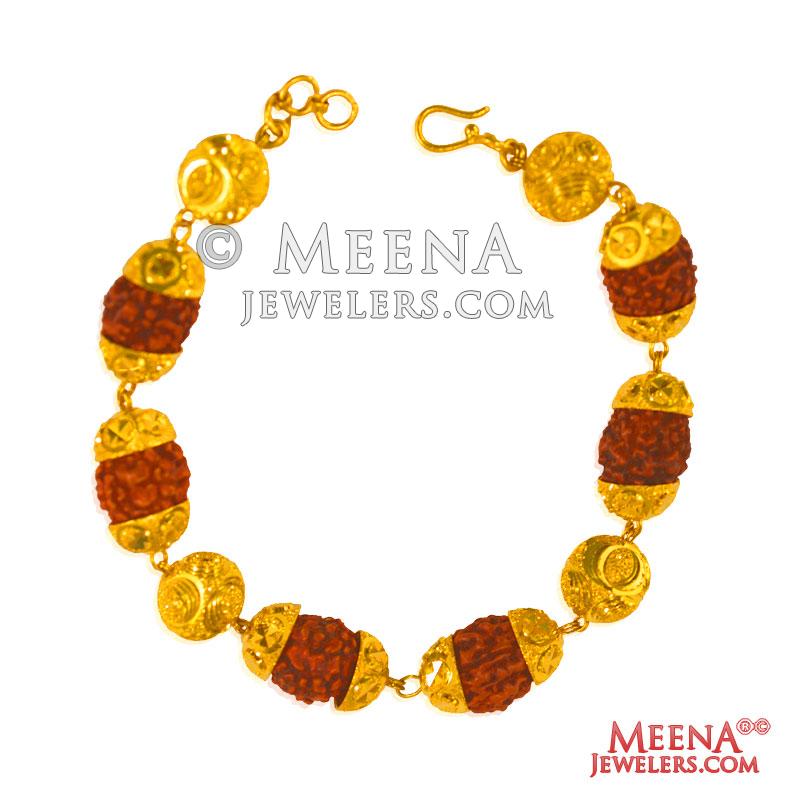 Send Rudraksha Gold Plated Bracelet Online - BR1100260GGAL18 | Giftalove