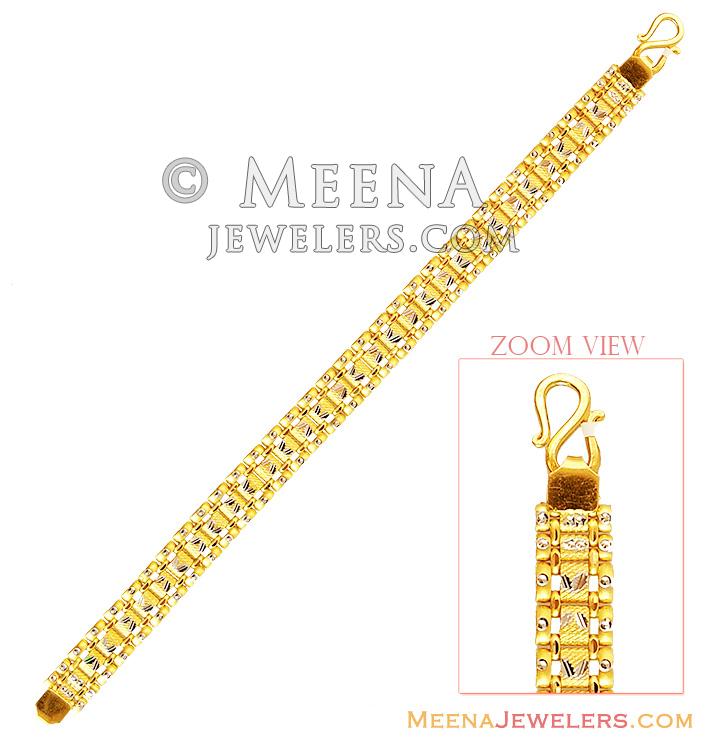 Amazing designer stylish 22kt yellow gold handmade bracelet, customized 7  mm unisex flexible bracelet, best gift men's jewelry gbr7 | TRIBAL ORNAMENTS