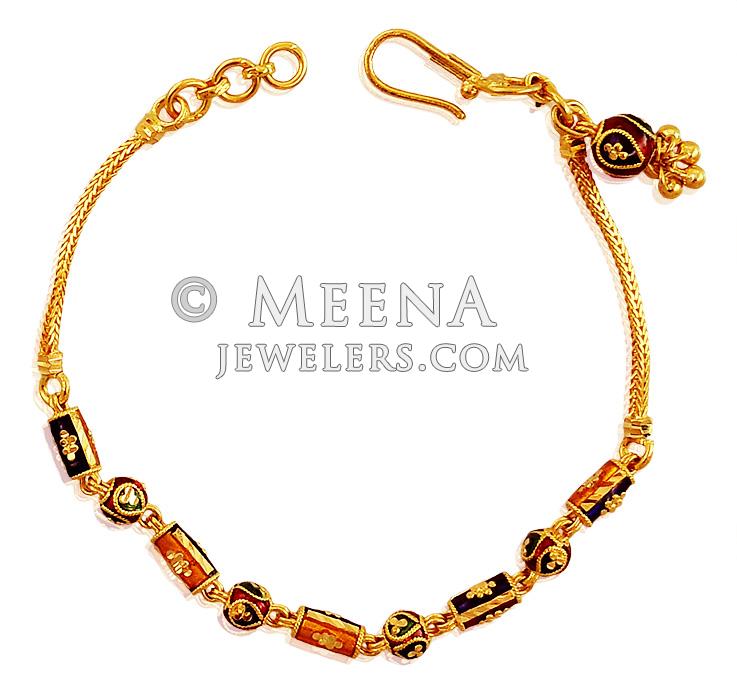 Delicate Meenakari 22k Gold Bracelet – Andaaz Jewelers