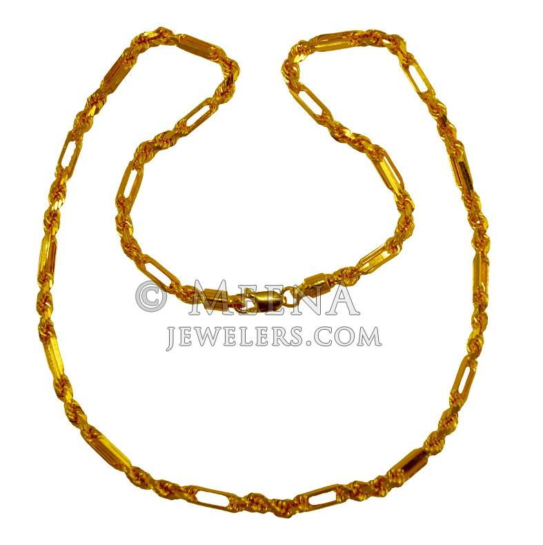 22 Karat Gold Cartier Rope Chain 
