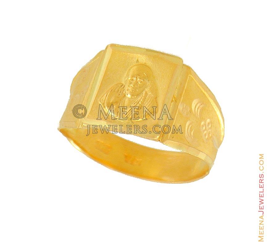 Buy 22Kt Plain Gold Gents Sai Baba Ring 93VC8669 Online from Vaibhav  Jewellers
