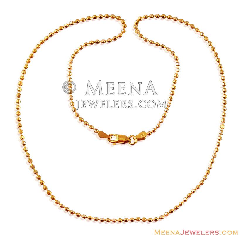 22k Gold Balls Chain (17 Inches) - ChFc17070 - 22K Gold balls chain ...