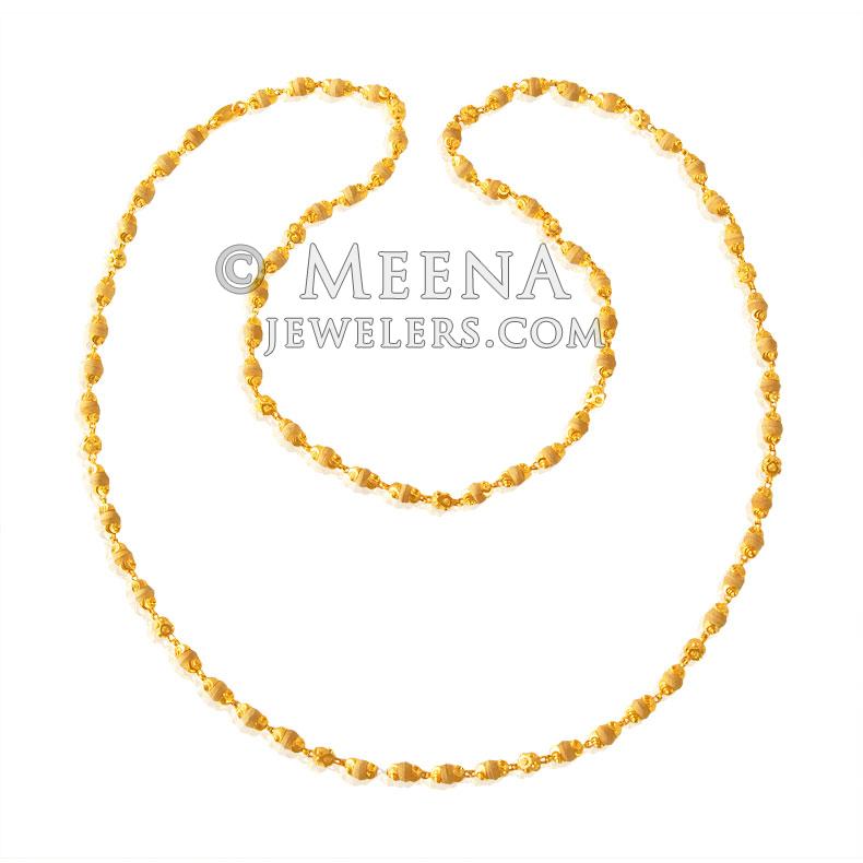 22Kt Gold White Tulsi Mala - ChLo23601 - 22K Gold Tulsi mala is beaded ...