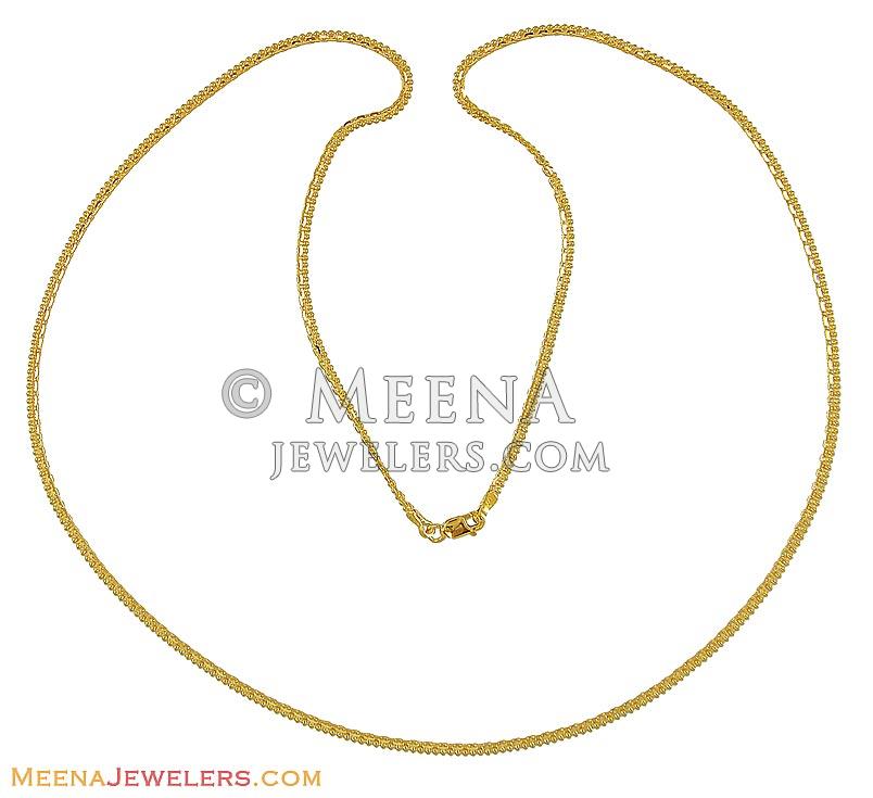 22K Gold Chain (Plain) ChPl8274 22kt gold plain chain in a desiner