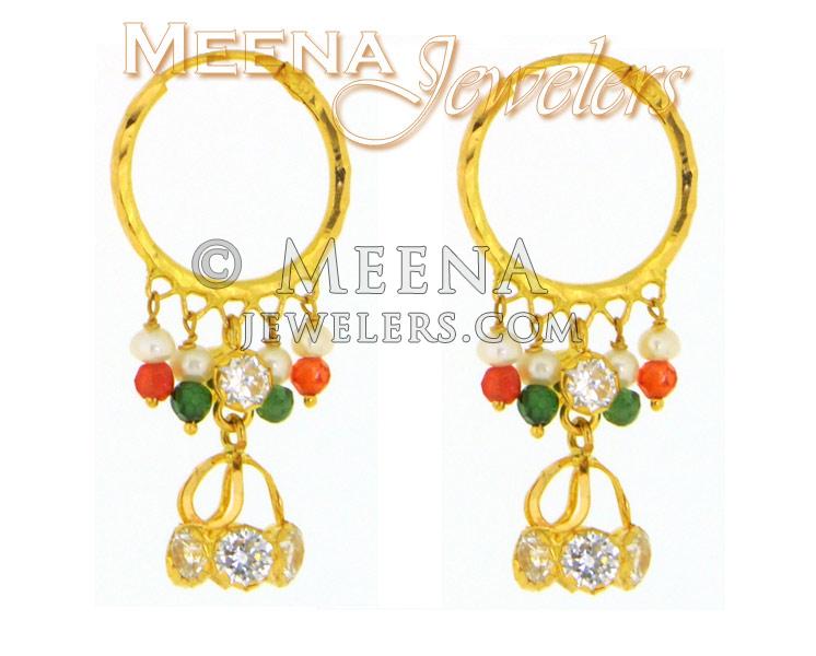 22 Karat Gold Hoop Earrings ErHp1281 22Karat Gold Hoop Earrings