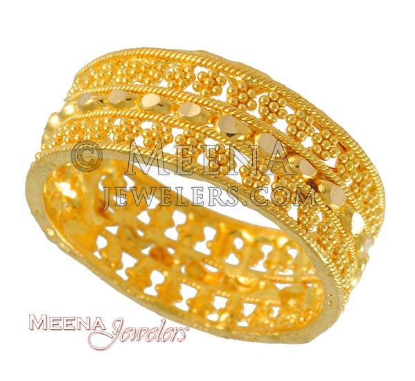 22Kt Ladies Ring - RiLg3655 - 22Kt Gold Ladies Ring with diamond cuts ...