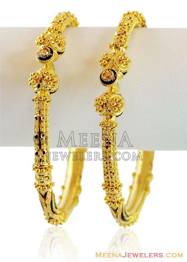 Designer 22K Meenakari Kada (2PC) - BaKa15308