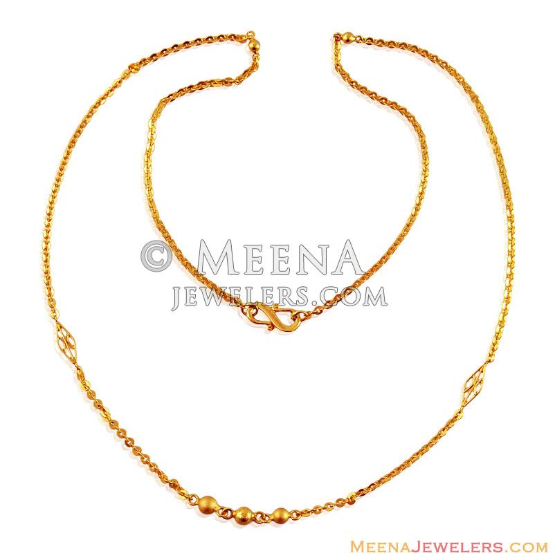 22K Gold Fancy Chain ChFc17067 22K Gold Fancy chain for ladies