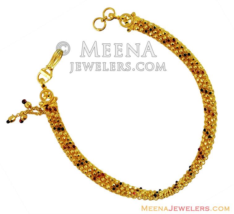 Meenakari Bracelet Fancy 22k Gold brla14488 22k Gold Ladies
