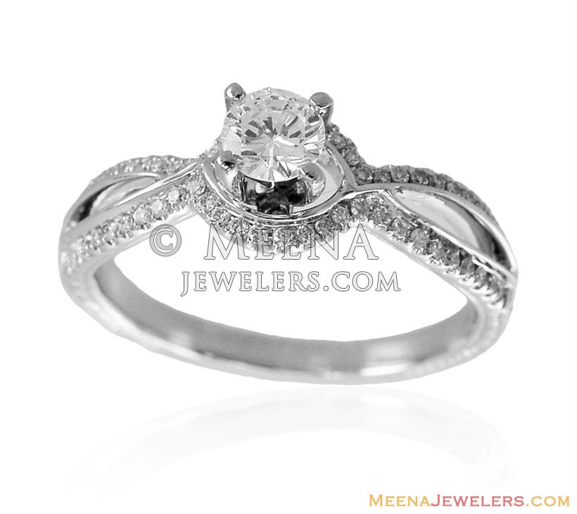 18K Gold Diamond Solitaire Ring - DiSo16944 - US$ 3,544 - 18K White ...