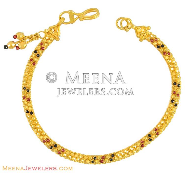 Meenakari Bracelet (22Kt Gold) BrLa11018 22 Kt Gold ladies bracelet