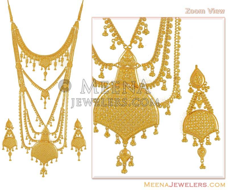 22Kt Gold Rani Haar (Bridal Set) - StBr6353 - 22kt Rani Haar ( Indian ...