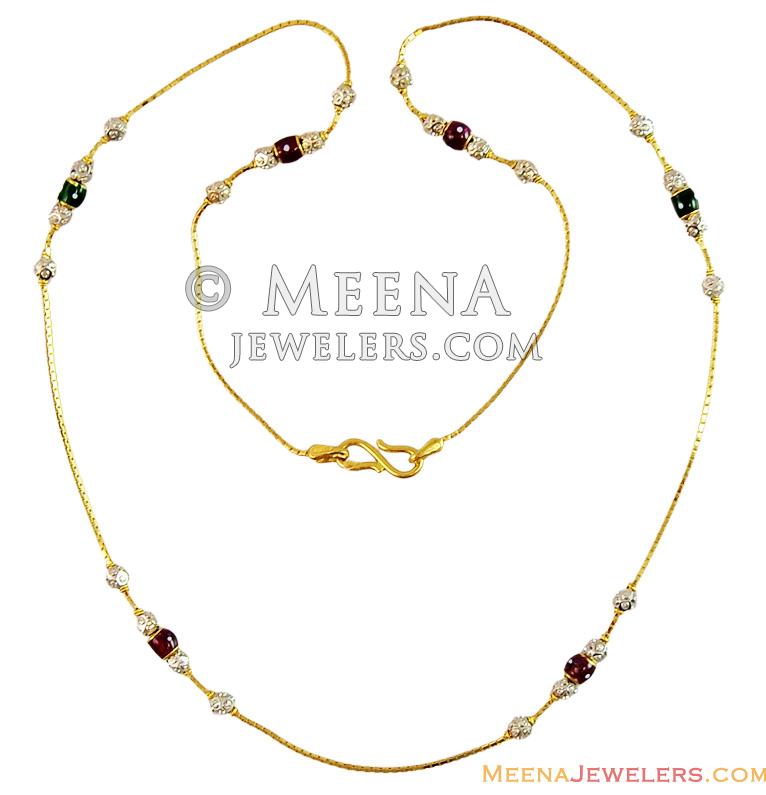 Meena Balls Fancy 22k Gold Chain - chfc14438 - 22Kt Gold Fancy Ladies ...