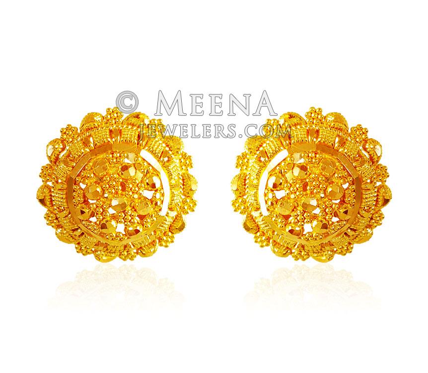 gold earrings for round face