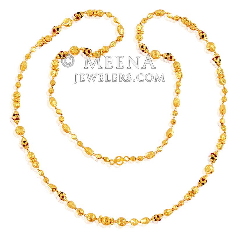 Meena Balls Long 22K Gold Chain - ChLo17669 - 22K Gold Long Chain ...