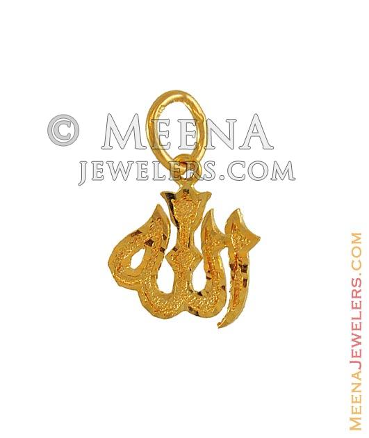 Allah Pendant (22Kt Gold) PeGa6514 22Kt Gold Allah Pendant with combination of mat and high