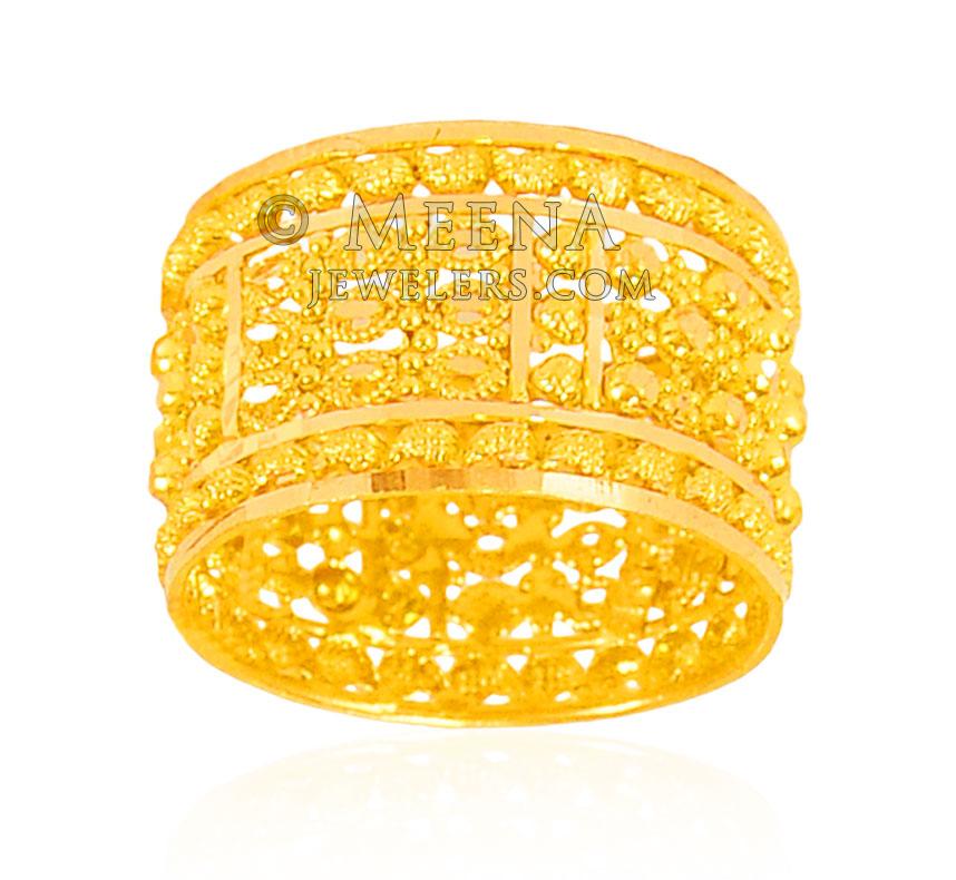 22karat Gold Filigree Band - RiLg23942 - 22K Gold band for ladies. Band ...