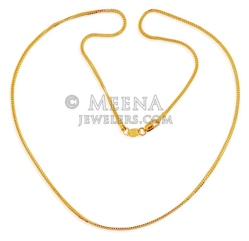 22K Plain Gold Chain (18 Inch) - chpl17261 - 22K Gold plain Chain (18 ...