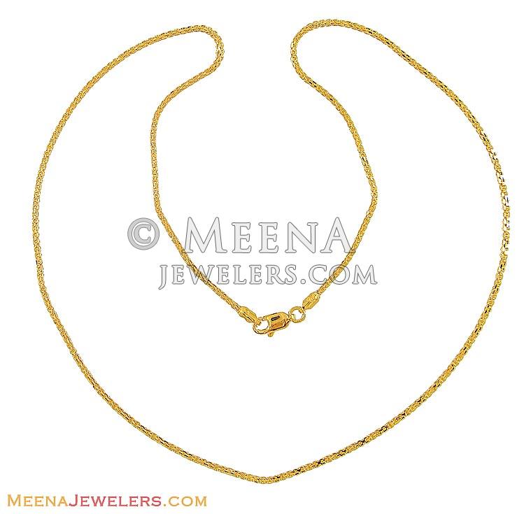 Gold Chain (20 Inch) ChPl8269 22k gold chain with shine finish