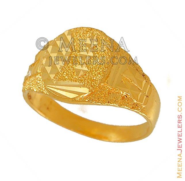 Round shaped mens ring (22k Gold) - RiMs6582 - 22k Mens Gold ring in ...