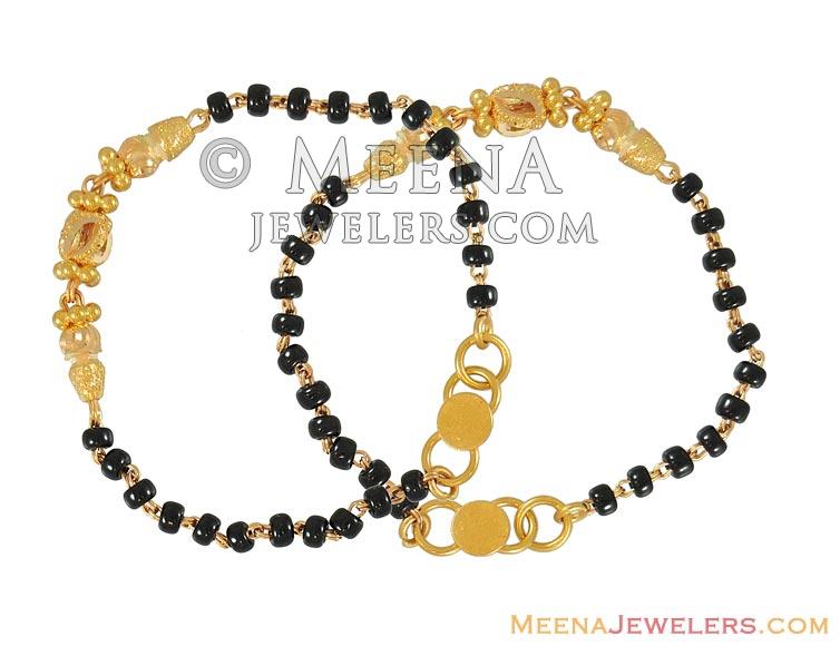 22k Gold baby bracelets BaBr6732 22k Gold kids bracelets (pair