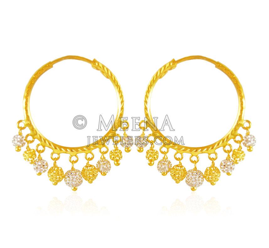 22kt Gold Balls Hoops ErHp21253 22k Gold Hoops earrings is