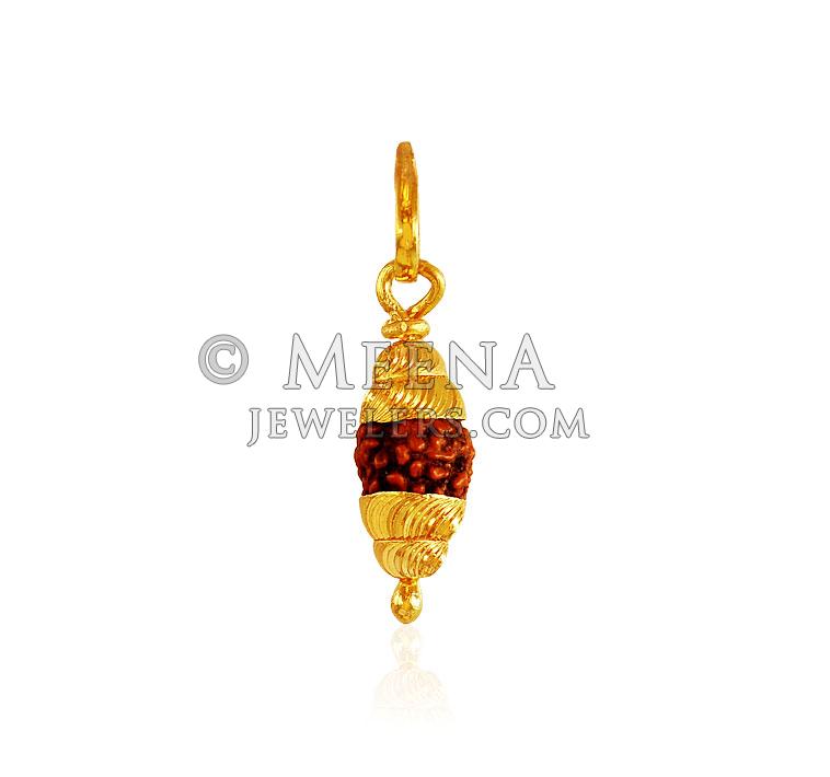 22K Gold Rudraksh Pendant PeOm21404 22k Gold Rudraksha Pendant is