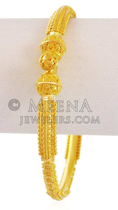 22K Gold Kada (1 PC) - BaKa17502 - 22K Gold Kada (1PC), designed with ...