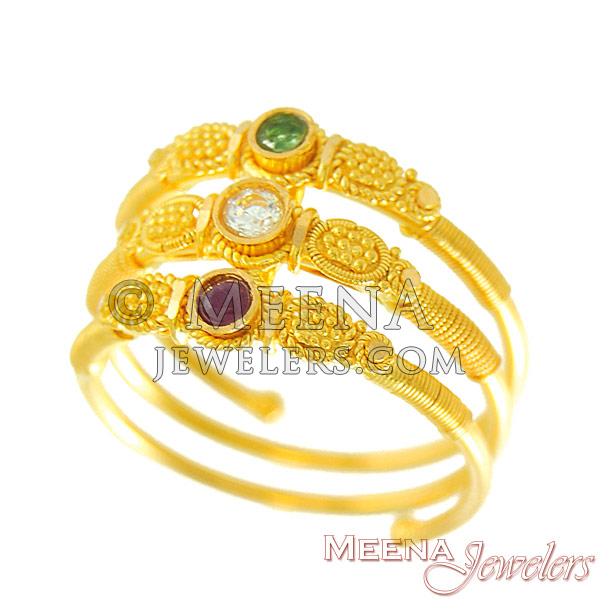 Gold 3 Layered Ring - RiLg2925 - 22Kt Gold 3 Layered Ring. Ring has ...