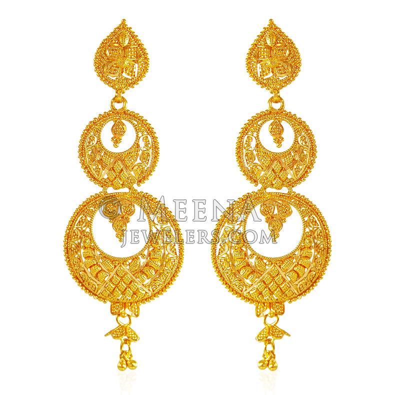Chand Bali Earrings 22 Karat Gold - ErEx20902 - 22K Gold earrings are ...