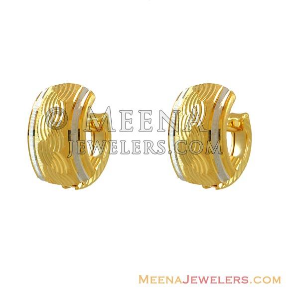 22k White Rhodium Earrings(Clip Ons) ErCl7103 22k gold rhodium