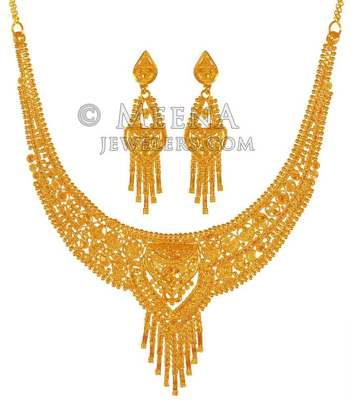 22Karat Gold Light Necklace Set - StGo22006 - 22Karat Gold Light ...