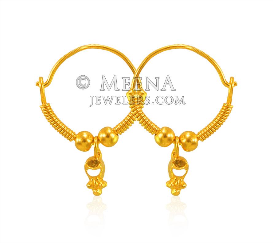 22 Karat Gold Hoop Earrings - ErHp23343