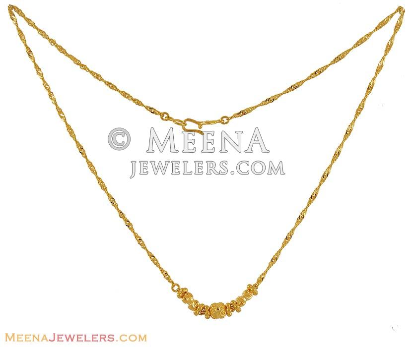 22Kt Gold Chain - ChFc6329 - 22Kt Gold Fancy Necklace Chain With Gold ...