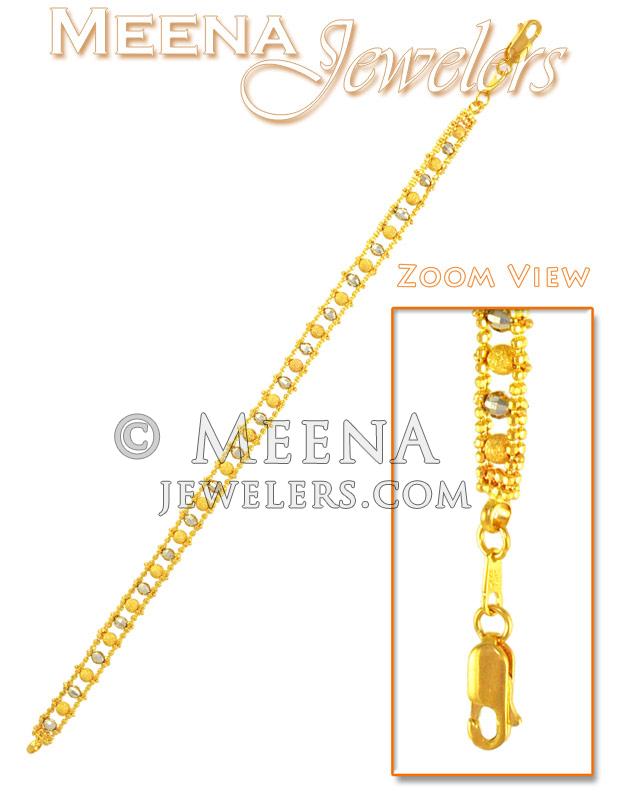 22Kt Gold Two tone Ladies Bracelet BrLa1767 22Kt Gold Two Tone