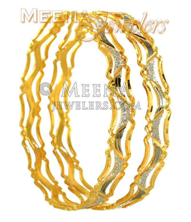 22Kt Gold Black Rhodium Ladies Bangles Ba2t1951 22Kt Gold Beautiful