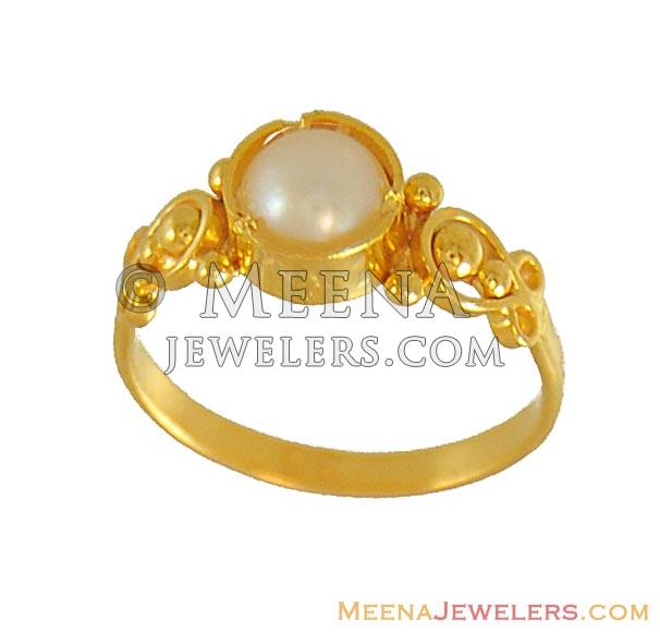 22k Baby Ring With Pearl