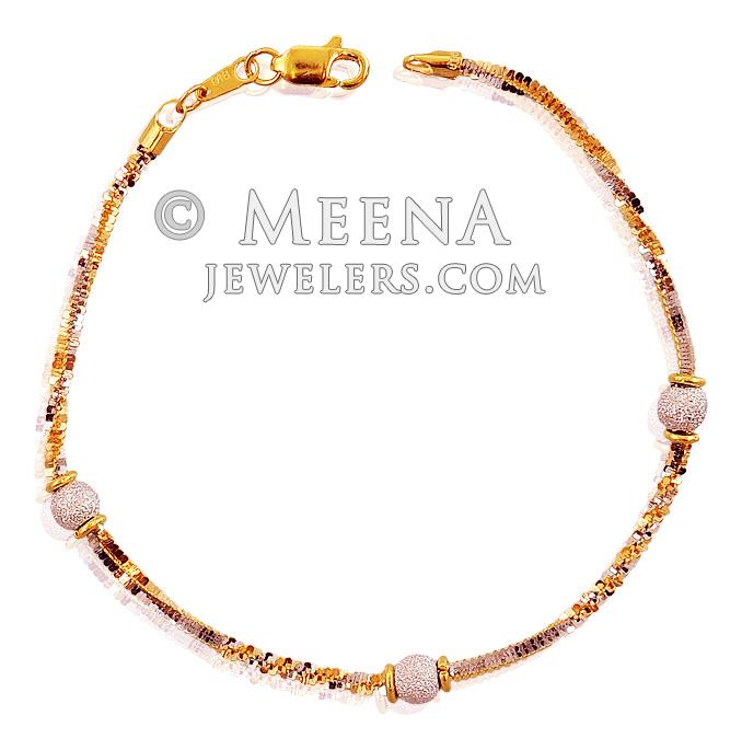 22K Two Tone Delicate Bracelet BrLa18628 22K Gold ladies bracelet