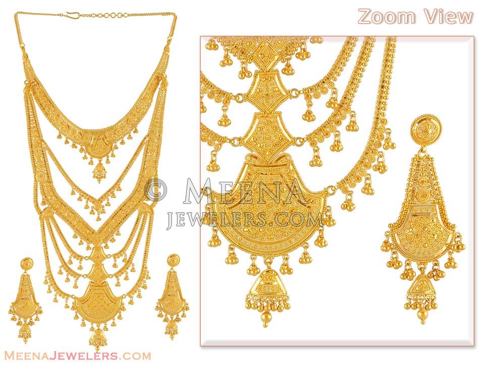 Indian Rani Haar (22Kt Gold) - StBr4850 - 22Kt Gold Rani Haar Necklace ...
